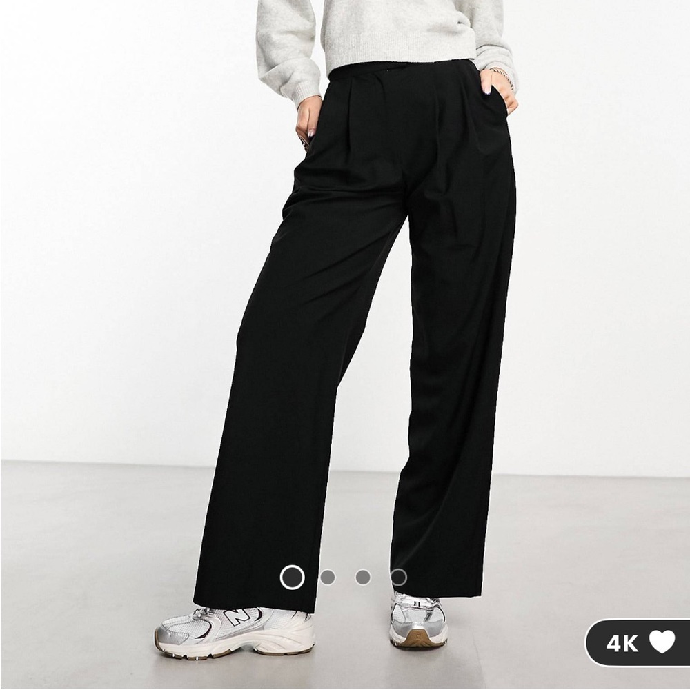 ASOS DESIGN Hourglass wide leg pants in black